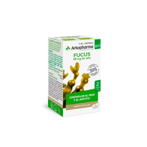 Arkopharma Fucus 45 capsules in a bottle, dietary supplement for thyroid support, by Jag Couture London New York.