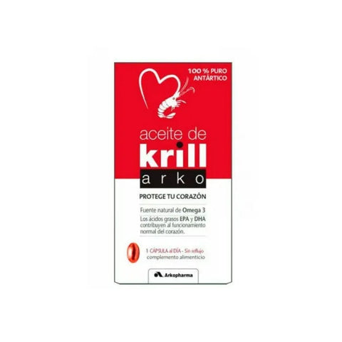 Arkopharma Krill Omega capsules in a bottle, dietary supplement for heart and joint health, from Jag Couture London - New York.