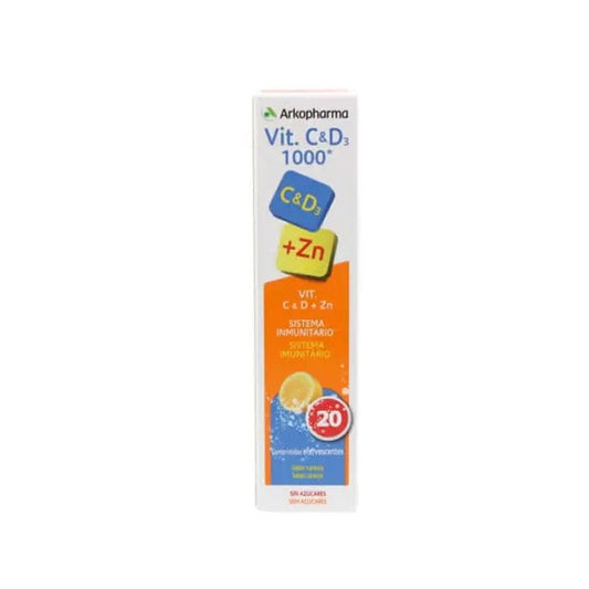 Jag Couture London - New York Arkopharma Vitamin C and D3 1000mg 20 Tablets