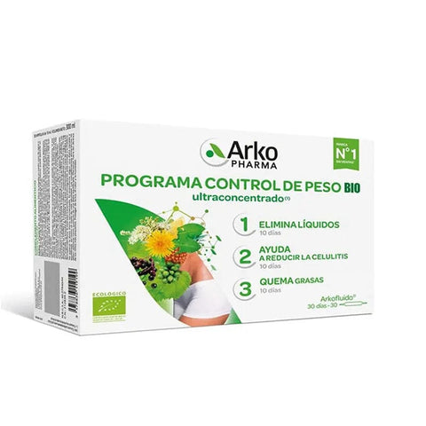 Arkopharma Weight Control Program 30-day, 10ml bottle by Jag Couture London - New York, displayed with packaging and product details.