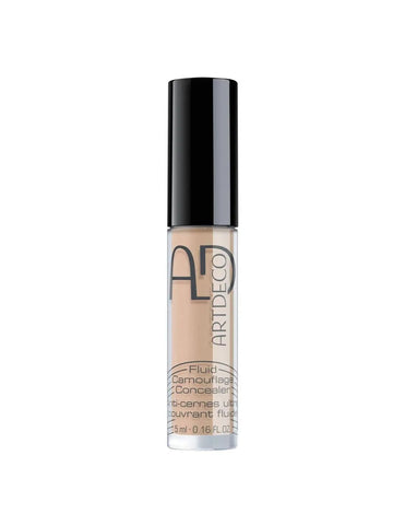 Artdeco Fluid Camouflage Corrector in yellow-neutral, medium shade, 5ml, used for concealing blemishes and uneven skin tone.