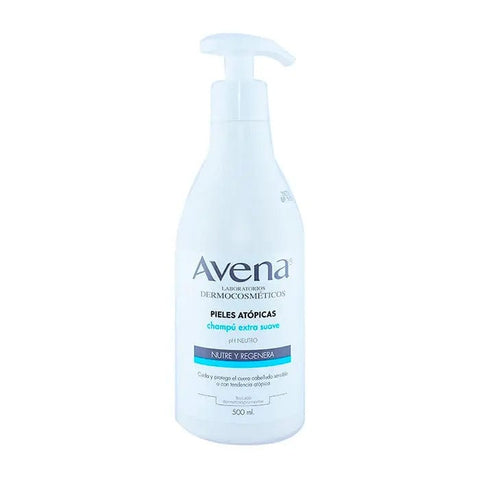 Avena Unipharma Atopic Skin Shampoo 500ml bottle by Jag Couture London New York, with label and product details visible.