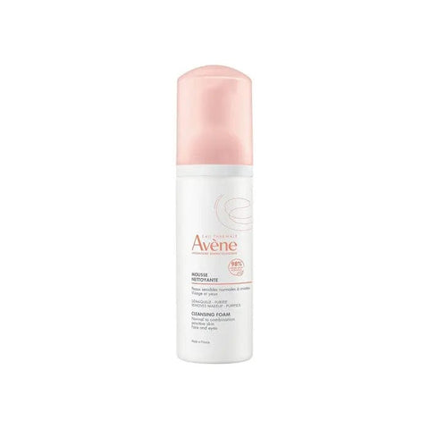 Avene Cleansing Foam Make-up Remover in 150ml bottle, gentle facial cleanser with foam for removing makeup and impurities.