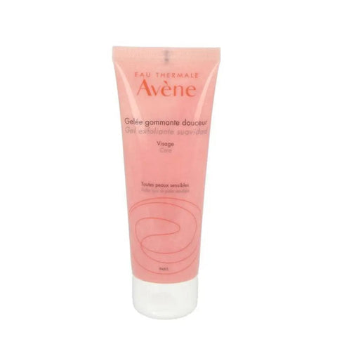Avene Gentle Exfoliating Gel 75ml by Jag Couture London - New York, shown in a clear tube with light blue and white packaging.