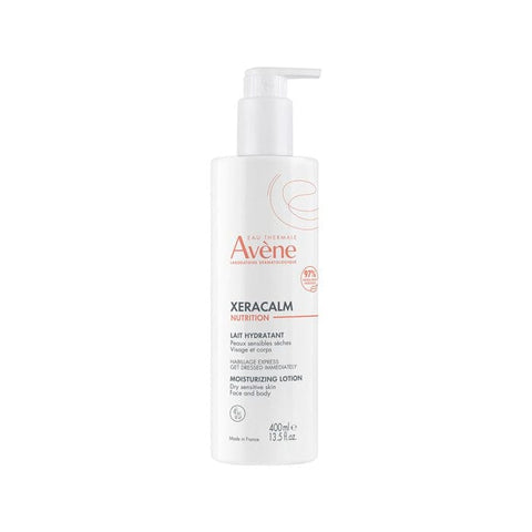 Avene Xeracalm Nutrition Moisturising Milk in a 400ml bottle, nourishing and soothing skincare product by Jag Couture London - New York.