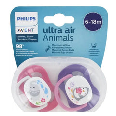 Jag Couture London - New York Avent 2 Ultra Air Animals Pacifiers 6+18 Months Baby Girl