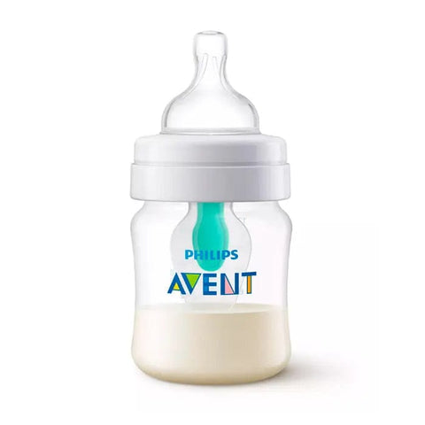 Jag Couture London New York Avent Airfree Anti-Colic Baby Bottle 125ml with ergonomic design and clear measurement markings.