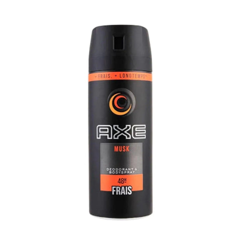 Jag Couture London Axe Musk deodorant spray in 150ml bottle, featuring a sleek design and fresh musk scent.