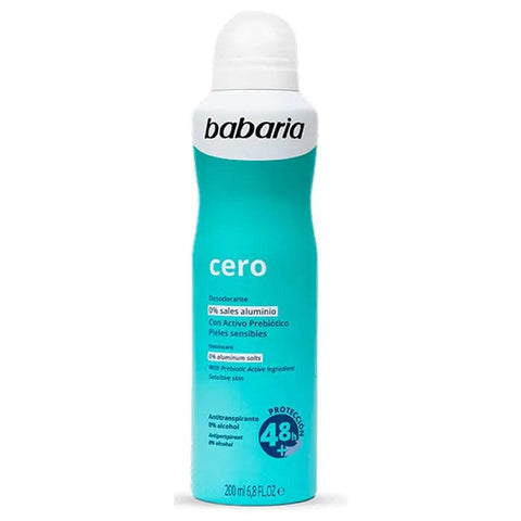 Jag Couture London Babaria Cero Deodorant Spray 200ml, aerosol bottle with clear label and white cap, designed for freshness.