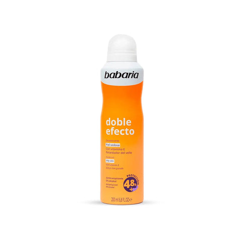 Babaria Desodorante Spray Doble Efecto in 200ml bottle, with sleek packaging, from Jag Couture London - New York.