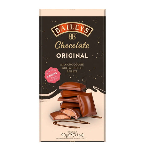 Jag Couture London - New York Baileys milk chocolate and truffle bar, showing creamy milk chocolate with truffle pieces on top.