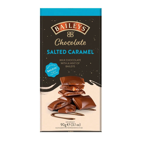 Jag Couture London - New York Baileys salted caramel milk chocolate and truffle bar, showing the chocolate with caramel filling and truffle pieces.