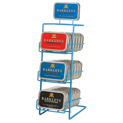Jag Couture London Barkleys 3-tier stand with three outer tins, showcasing a stylish multi-level display.
