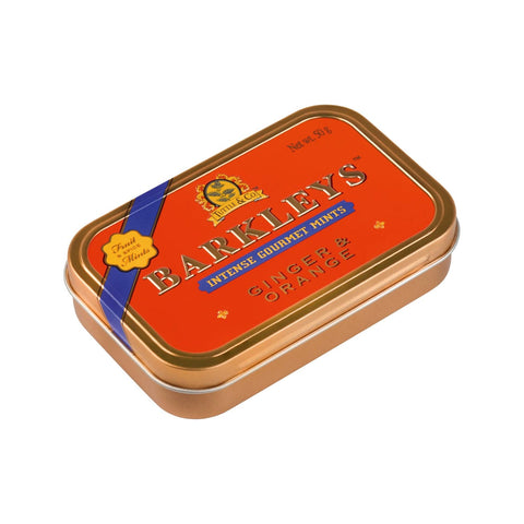 Jag Couture London New York Barkleys gourmet ginger and orange mints in a decorative luxury tin.