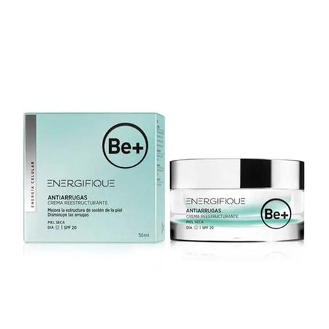 Jag Couture London Be+ Energifique Anti-Wrinkle Restructuring Cream 50ml jar with smooth cream texture.