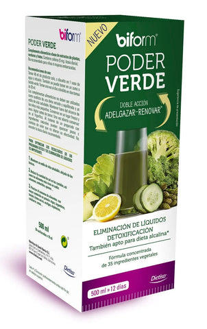 Biform Poder Verde 500ml by Jag Couture London New York, showing the green bottle with label and product branding.