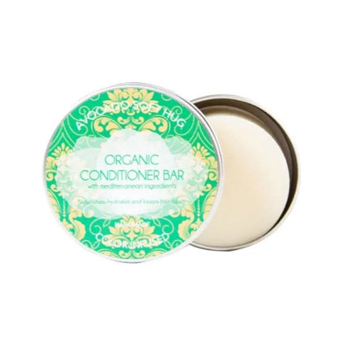 Biocosme Organic Conditioner Bar with avocado from Jag Couture London, 120g, showing the rectangular green conditioner bar.