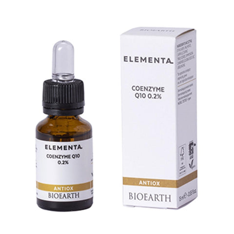 Bioearth Elementa Concentrado Antiox Coenzyme Q10 in a 15ml bottle, featuring natural antioxidant skincare from Jag Couture London.