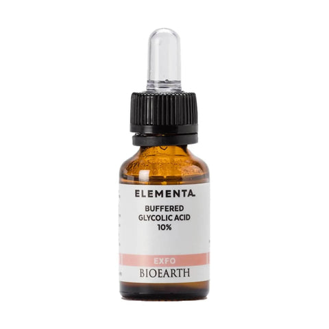 Bioearth Elementa Exfoliating Concentrate with Glycolic Acid by Jag Couture London, 15ml bottle for skincare treatment.