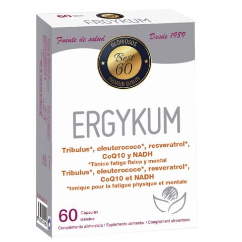 Bioserum Ergykum 60 capsules by Jag Couture London New York, showing the supplement bottle with label and cap.