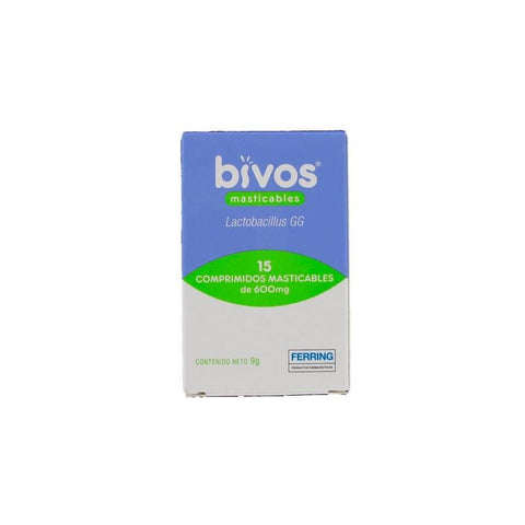 Jag Couture London - New York Bivos Chewable Tablets, 15pcs, showing the colorful chewable tablets in a blister pack.