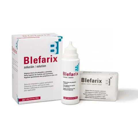 Jag Couture London Blefarix Solution 100ml with 100 gauze pads for eye treatment and cleansing.