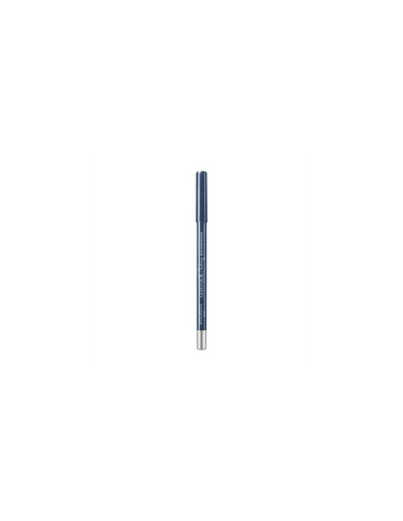 Bourjois Contour Clubbing waterproof eye pencil in Blue Soirée, 1.2g, displayed with the pencil and swatched on skin.