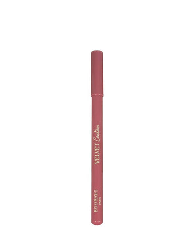 Bourjois Velvet Contour Lip Pencil in 35 Perfect Date, 1.4g, with sleek black packaging and sharp tip for precise lip contouring.