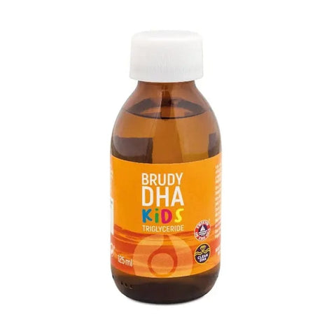 Jag Couture London New York Brudy DHA Kids 125ml bottle with colorful label and child-friendly packaging.