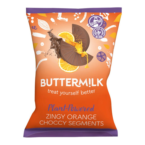 Dairy-free zingy orange segments in a pouch by Jag Couture London New York, fresh and vibrant citrus snack.