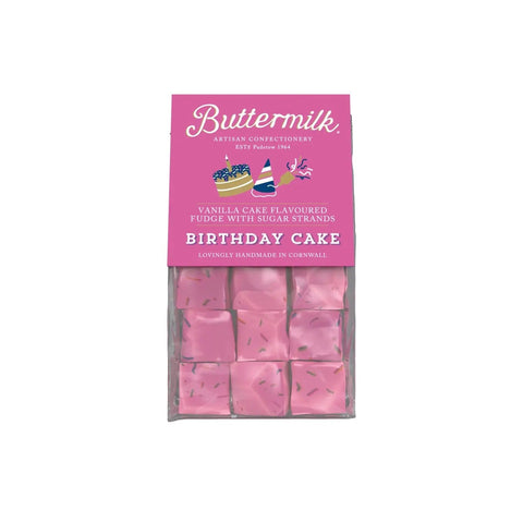 Buttermilk smooth birthday cake fudge from Jag Couture London New York in a grab bag, showcasing creamy, homemade-style confection.