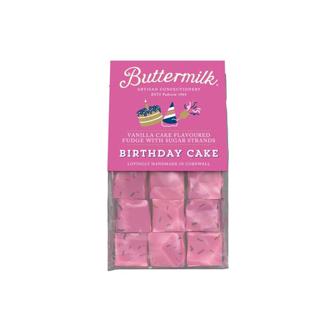 Buttermilk smooth birthday cake fudge from Jag Couture London - New York in a grab bag, with creamy texture and birthday cake flavor.