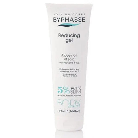 Byphasse Body Seduct Gel Reductor with Alga Nori and Soja, 250ml, featuring smooth gel texture and natural ingredients.