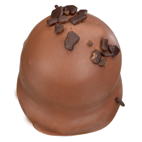 Jag Couture London milk chocolate Cappuccino with coffee caramel filling on croquant base, 18g, shown with detailed texture and packaging.