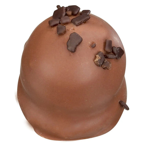 Jag Couture London milk chocolate cappuccino with coffee caramel filling on croquant base, shown in an 18g bar.