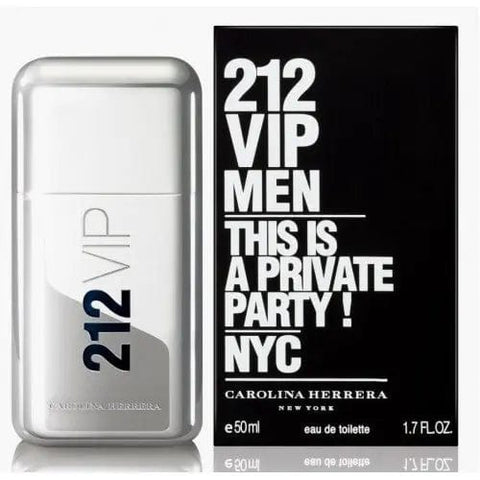 Carolina Herrera 212 VIP Men Eau de Toilette spray 50ml, featuring sleek bottle design and modern packaging.