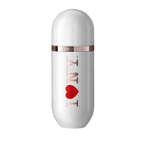 Carolina Herrera 212 VIP Rosé I Love NY Eau de Parfum spray, 80ml, featuring a stylish bottle with pink and gold accents.