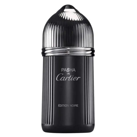 Cartier Pasha Edition Noire Eau De Toilette spray in 100ml bottle, featuring sleek black packaging and elegant design.
