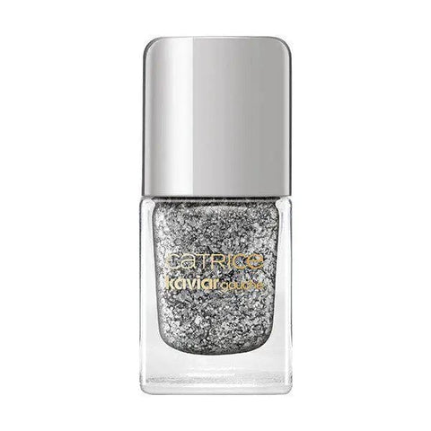 Jag Couture London New York Catrice Kaviar Gauche Nail Lacquer C02 Eternal Shine, close-up of vibrant nail polish on nails.