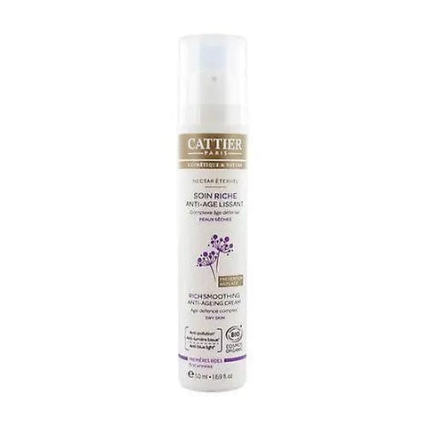 Creamy anti-aging moisturizer from Cattier Paris, 50ml jar, featuring a smooth texture for youthful skincare.