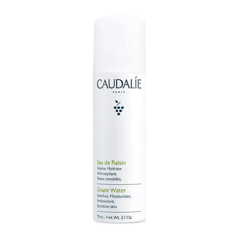 Caudalie Grape Water 75ml spray bottle, hydrating facial mist with natural grape extract from Jag Couture London New York