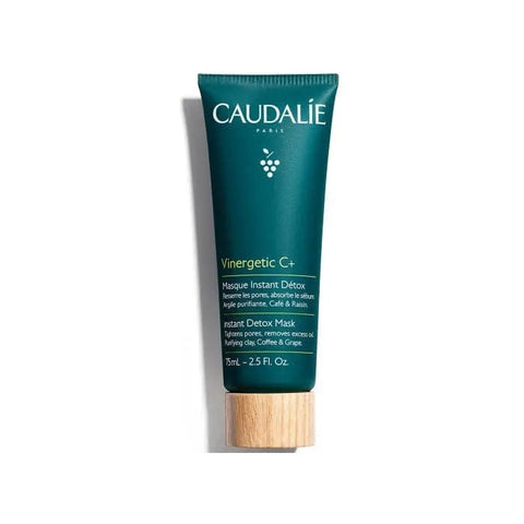 Caudalie Vinergetic C+ Instant Detox Mask in 75ml jar, shown with packaging and product label.