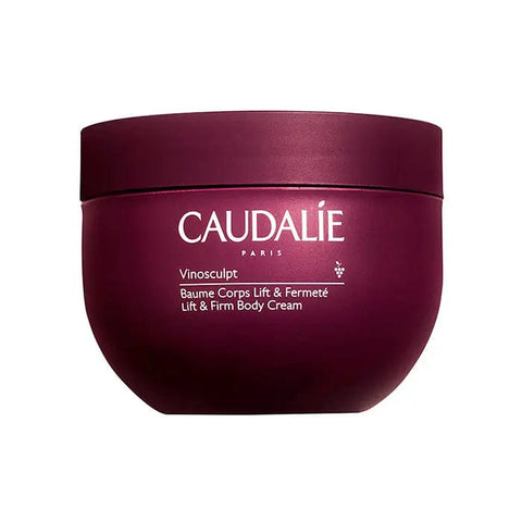 Caudalie Vinosculpt Lift & Firm Body Cream in 250ml jar, featuring smooth, luxurious texture for skin firming and lifting.