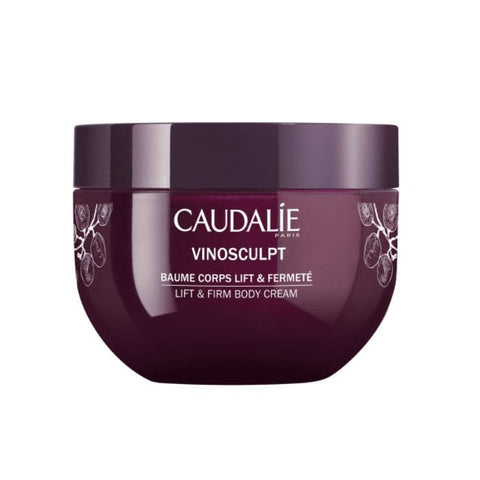 Caudalie Vinosculpt Lift & Firm Body Cream in 250ml jar, featuring smooth cream texture and elegant packaging.