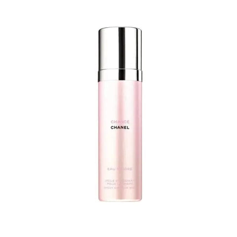 Chanel Chance Eau Tendre Sheer Moisture Mist in a sleek spray bottle, designed for refreshing and hydrating skin.