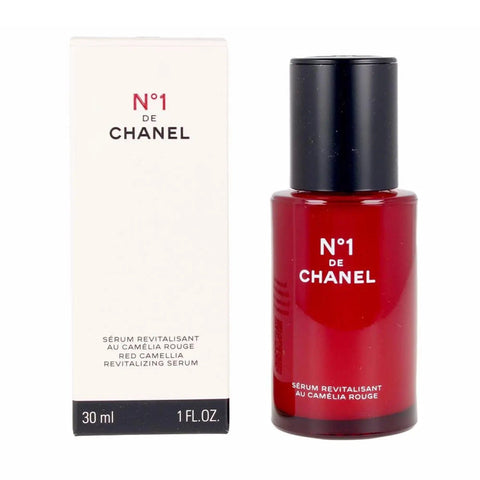 Chanel N 1 Revitalizing Serum 50ml in clear bottle with pump dispenser, displayed on a neutral background.