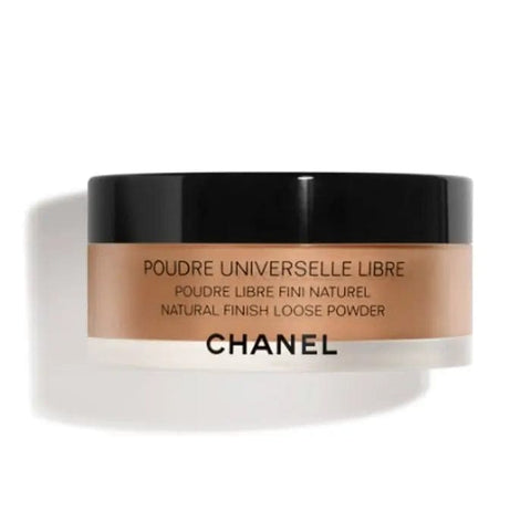 Chanel Poudre Universelle Libre Natural Finish Loose Powder in 40 Naturel, 30g, with open compact and soft brush applicator.
