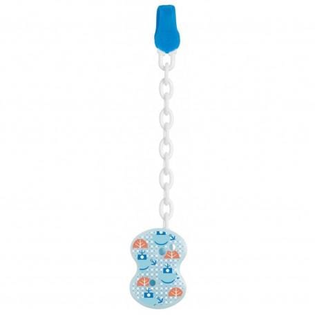 Jag Couture London - New York Chicco Clip Pacifier Holder Blue