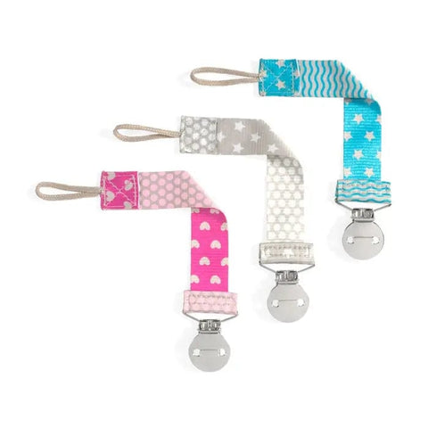 Chicco Clip with Pink Chain by Jag Couture London and New York, stylish accessory with pink chain attached to a secure clip.