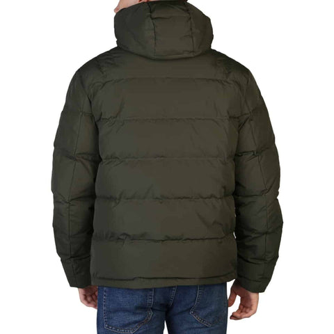 Ciesse Cooper P1410D olive jacket by Jag Couture London New York, shown on a hanger with detailed fabric texture.
